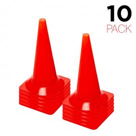 (10-pack) Flexibarrier Trafikkon i Plast - 50cm (Orange) 